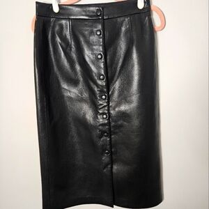 Wilfred Black Vegan Faux Leather Manor Pencil Skirt 2
